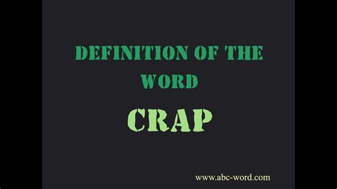 Word Meaning: The Etymology Of 'Crap' .